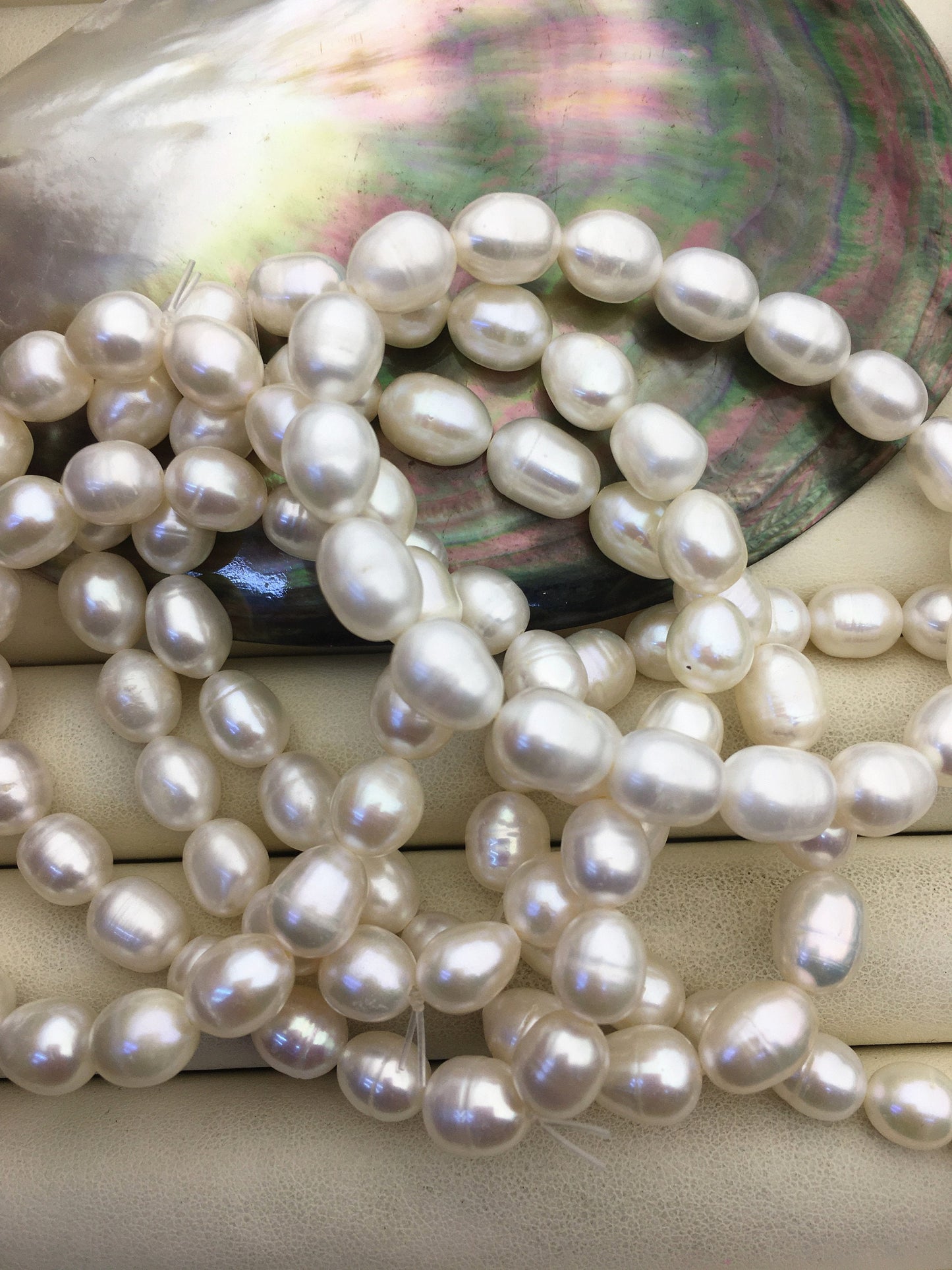 7 inchs AA+ 7.5-8.4mm white rice Freshwater pearl Elastic string Bracelet,rice pearl bracelet,B8-015