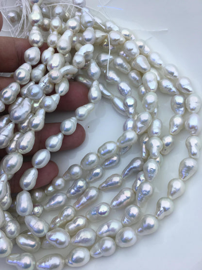 AA+ 9-11mm white baroque long drop Edison Freshwater Pearl,ED12-2A-5-41