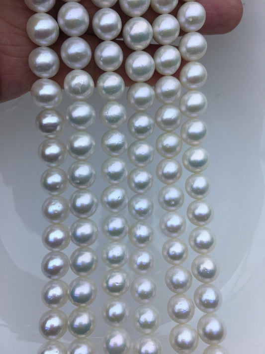 AA+ 9-11mm white round freshwater pearls,white pearl necklace,mother day pearl gift,RP10-2A-5