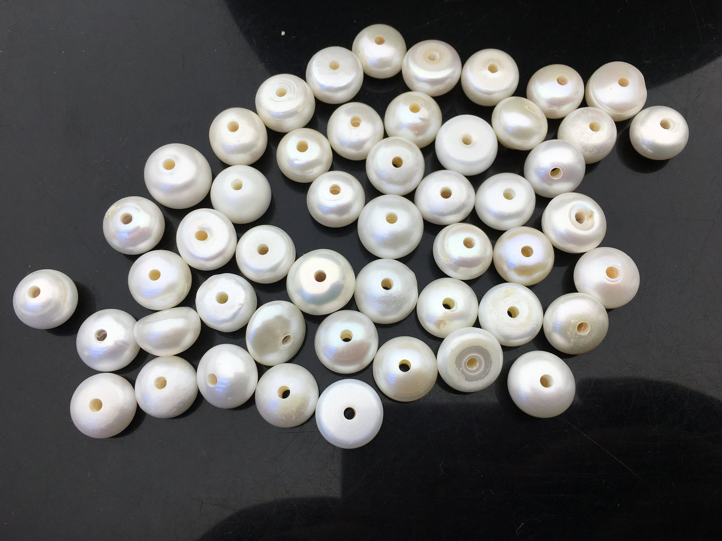 20pcs AA+ 12-14mm Big white button freshwater pearls,2mm large hole,Rondelle pearl Beads,loose freshwater pearl,DIY material,SM13-2A-1