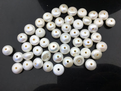 20pcs AA+ 12-14mm Big white button freshwater pearls,2mm large hole,Rondelle pearl Beads,loose freshwater pearl,DIY material,SM13-2A-1