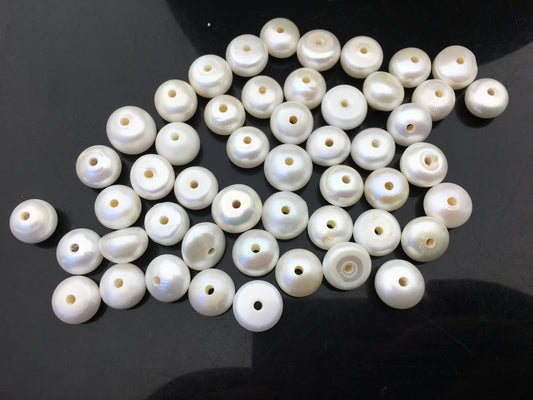 20pcs AA+ 12-14mm Big white button freshwater pearls,2mm large hole,Rondelle pearl Beads,loose freshwater pearl,DIY material,SM13-2A-1