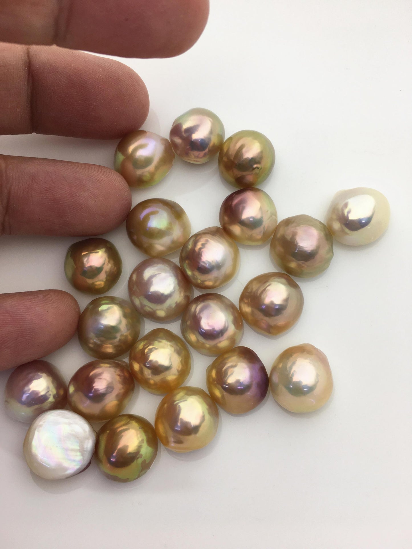 21pcs AAA 12-13mm Baroque Mabe Natural Mix Color Rainbow Freshwater Pearls,no hole,MB-T64