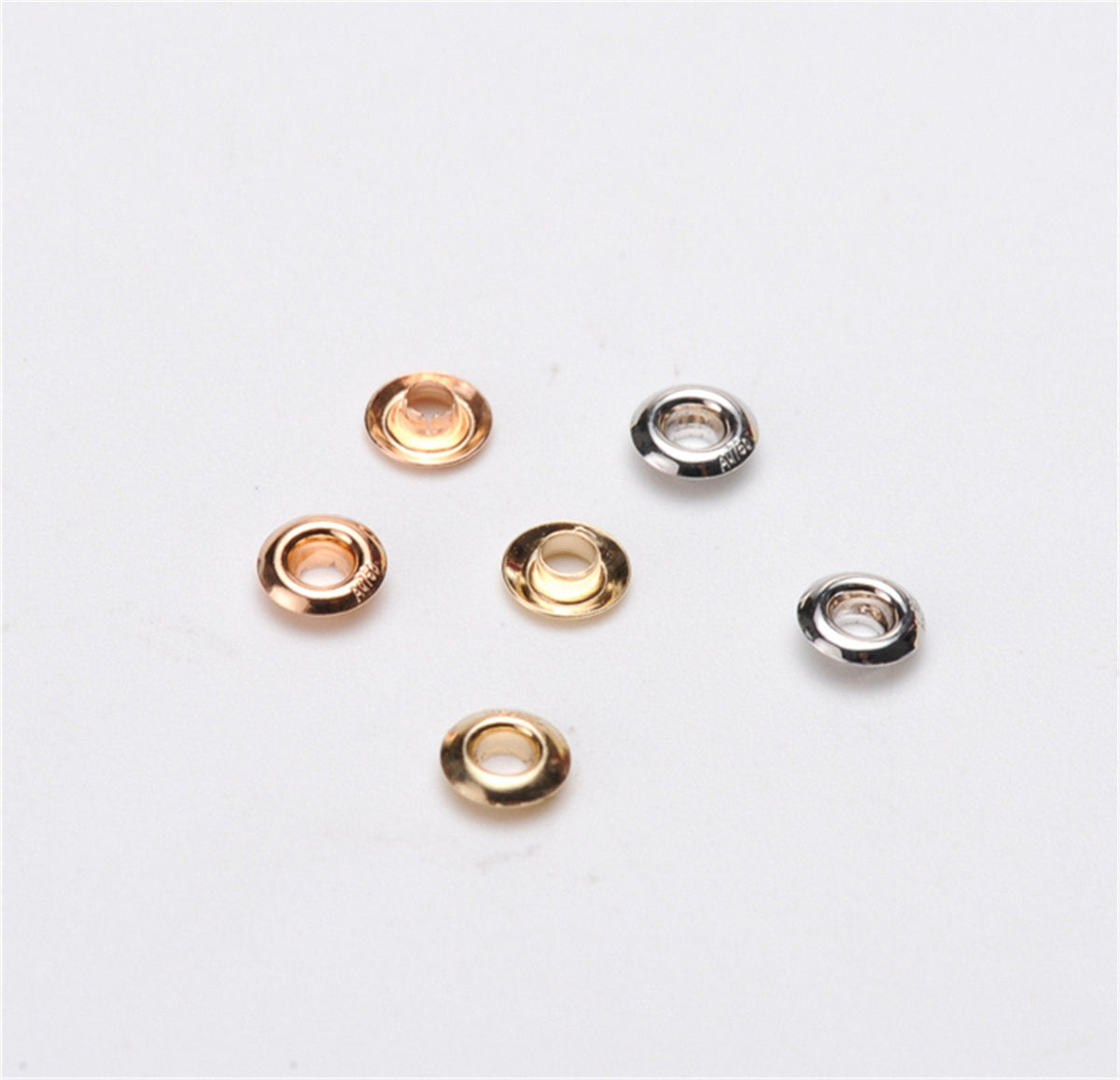 18K White/Yellow/Rose Gold 3.5mm/4.5mm Bead Grommet with 1.8mm Pearl Hole,for DIY,wholesale,ASG-006-1