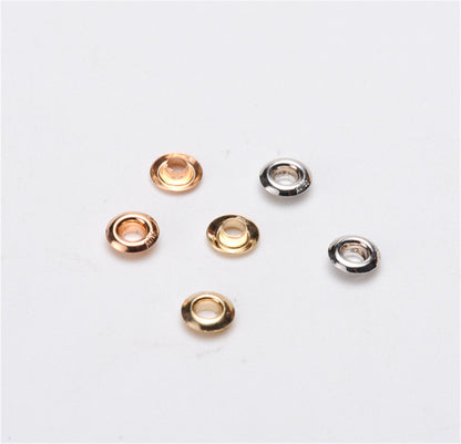 18K White/Yellow/Rose Gold 3.5mm/4.5mm Bead Grommet with 1.8mm Pearl Hole,for DIY,wholesale,ASG-006-1