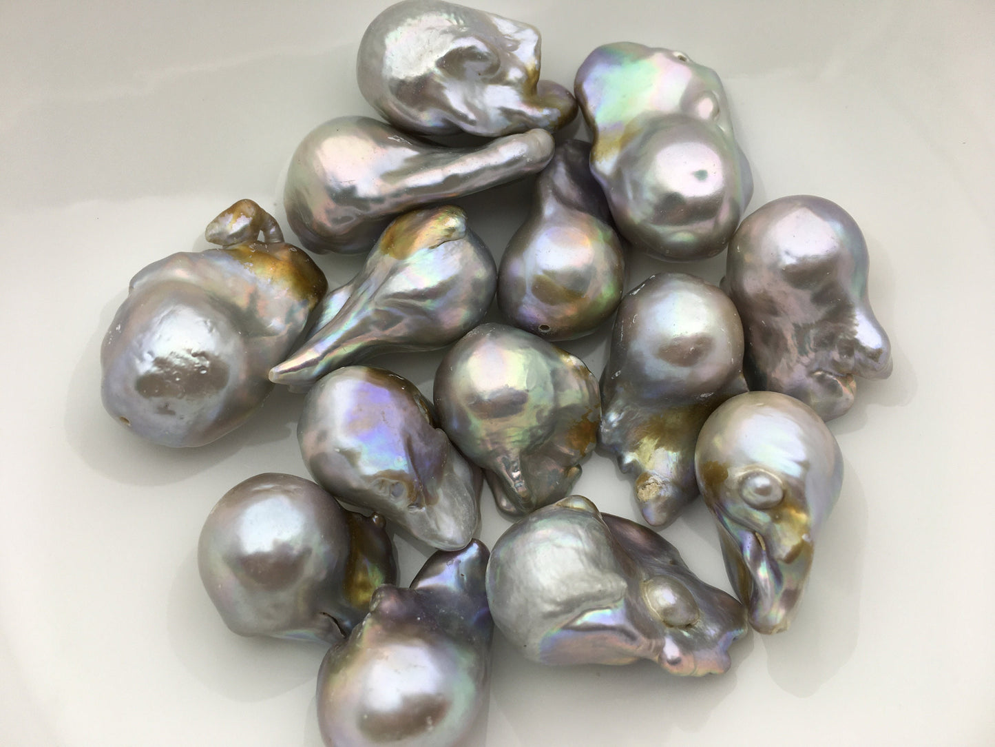 Gray Flameball pearl and leather necklace,Baroque Freshwater Pearl Drop Necklace,Flaming ball pearl necklace,wholesale,Le4-057