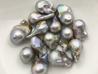 Gray Flameball pearl and leather necklace,Baroque Freshwater Pearl Drop Necklace,Flaming ball pearl necklace,wholesale,Le4-057