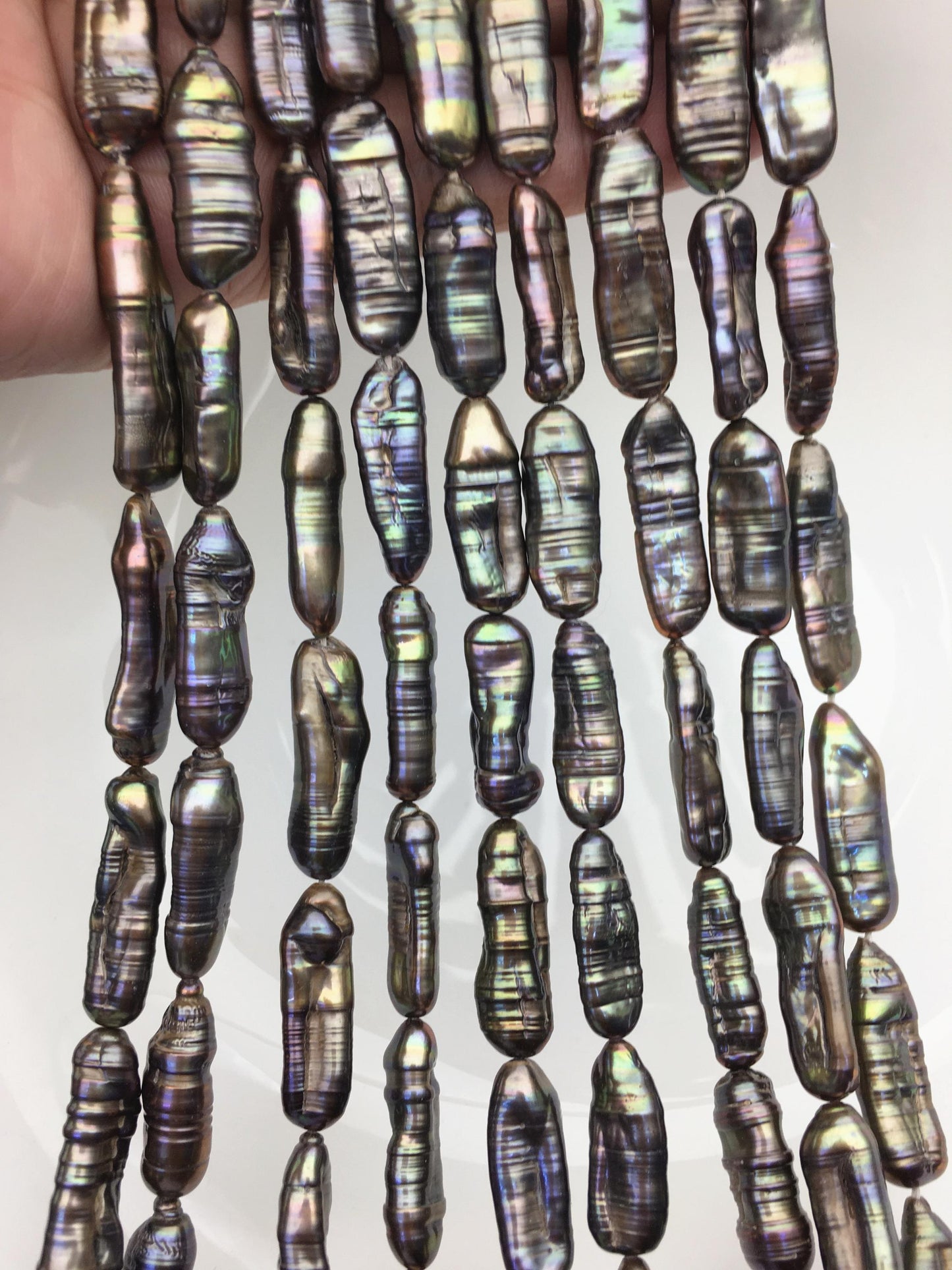 AA+ 8-10mm black thick biwa Pearl Necklace,Genuine Fresh Water Pearl,Wedding Necklace,Mothers Day,ZS-80-10-11