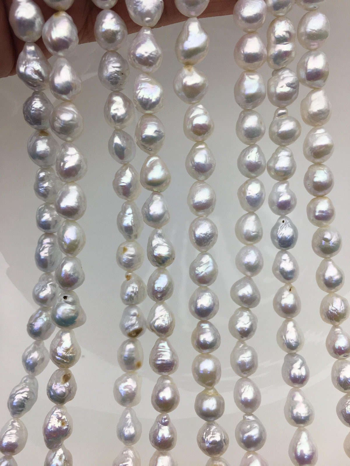 AA 7-8mm white baroque rice freshwater pearls,Cultured white freshwater pearls beads,pearl necklace,pearl wholesale,LR7-T8