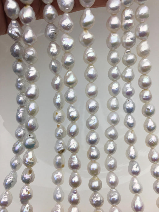 AA 7-8mm white baroque rice freshwater pearls,Cultured white freshwater pearls beads,pearl necklace,pearl wholesale,LR7-T8
