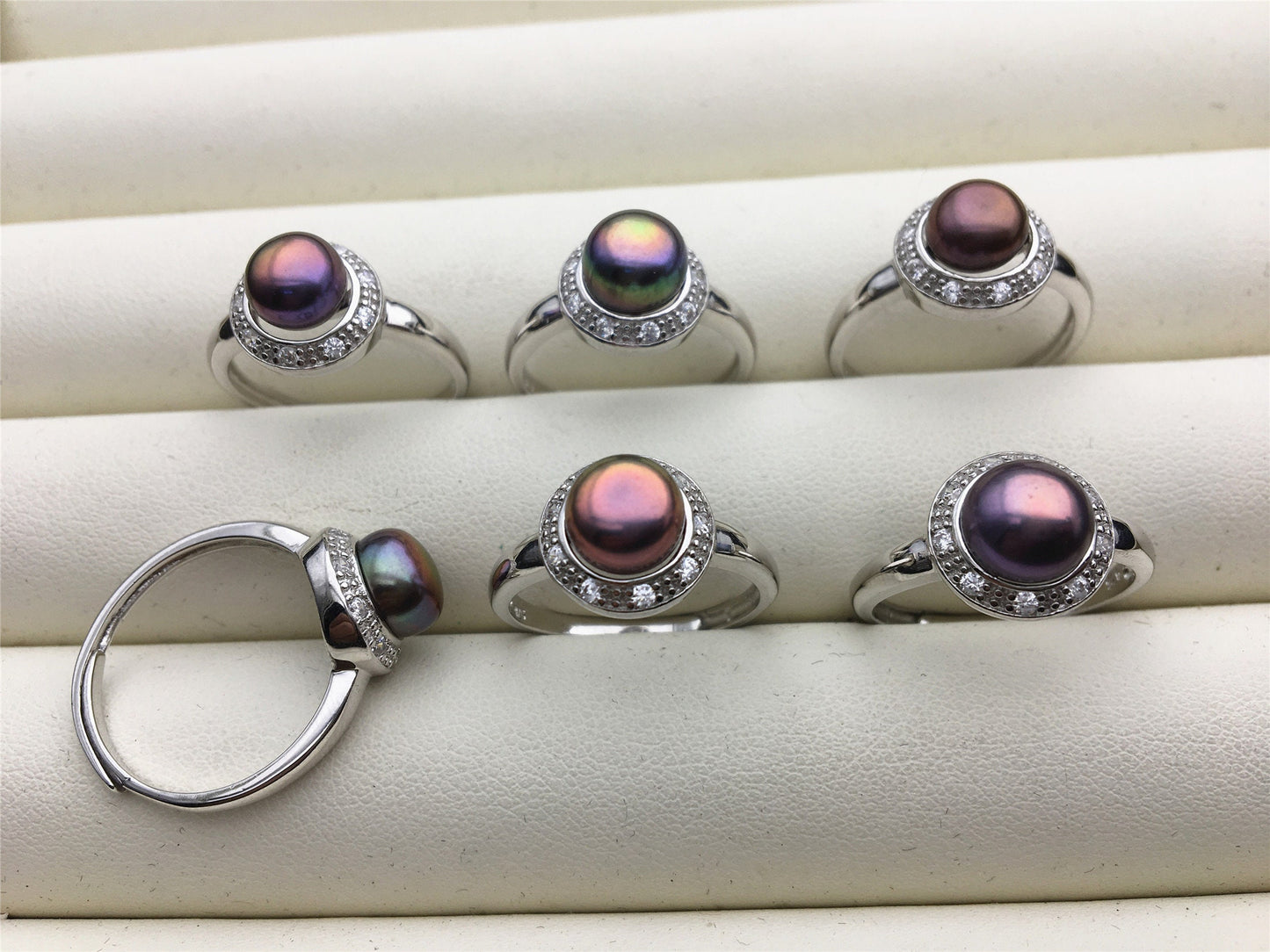 Black Rainbow Freshwater pearl ring,S925 sterling silver ring,cz diamond wedding rings,bridal ring,anniversary rings,R1-035