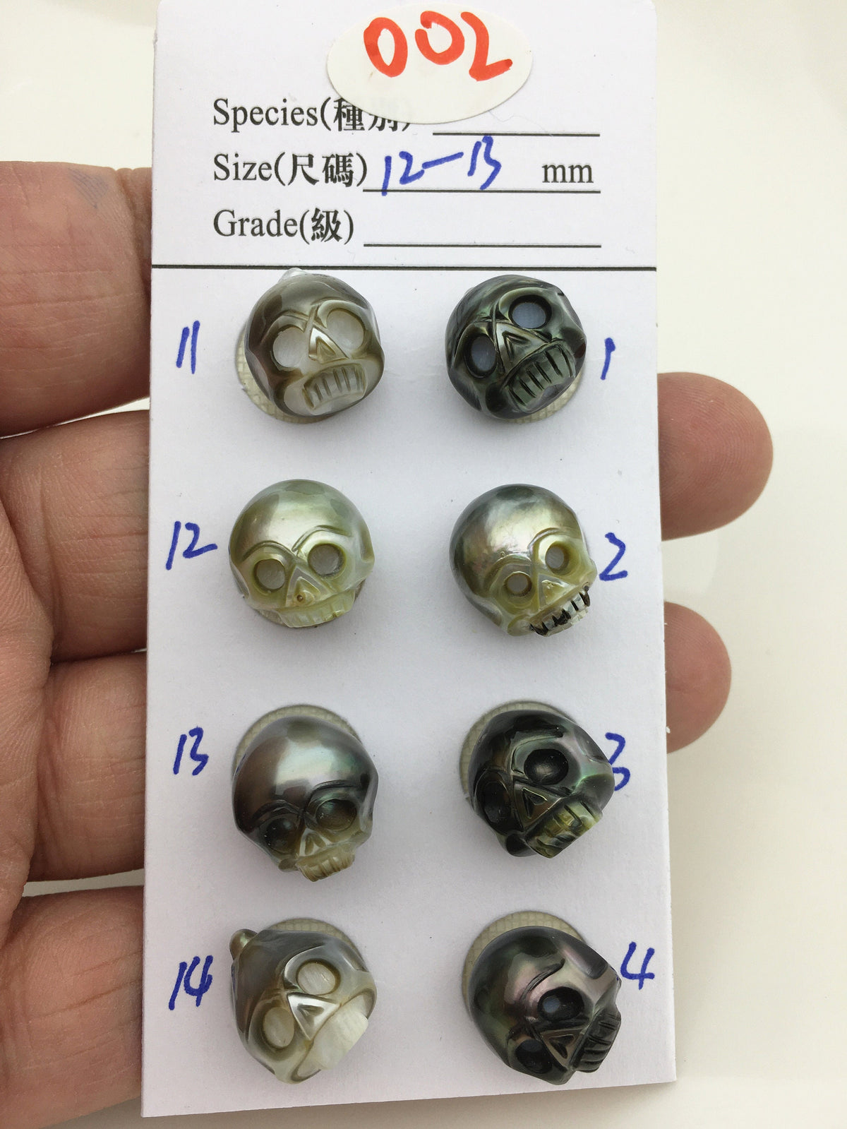 1pc 12-14mm Big Tahitian HandMade Carved Skull Sea Pearl Beads For necklace pendant earrings,Natural Color,Diy pearl,CAC-SKU-015-1