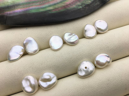 AAA 7/8/9/10mm White keshi pearls Pair,for make stud earrings,baroque pearl,loose pearl beads,very high luster,ZS-127-32