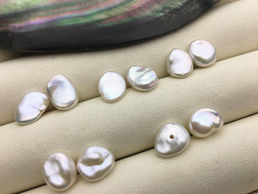 AAA 7/8/9/10mm White keshi pearls Pair,for make stud earrings,baroque pearl,loose pearl beads,very high luster,ZS-127-32
