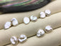 AAA 7/8/9/10mm White keshi pearls Pair,for make stud earrings,baroque pearl,loose pearl beads,very high luster,ZS-127-32