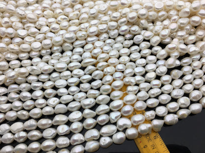 LONG AA+ 11mm White nugget freshwater pearls,white baroque pearl,LM11-2A-11