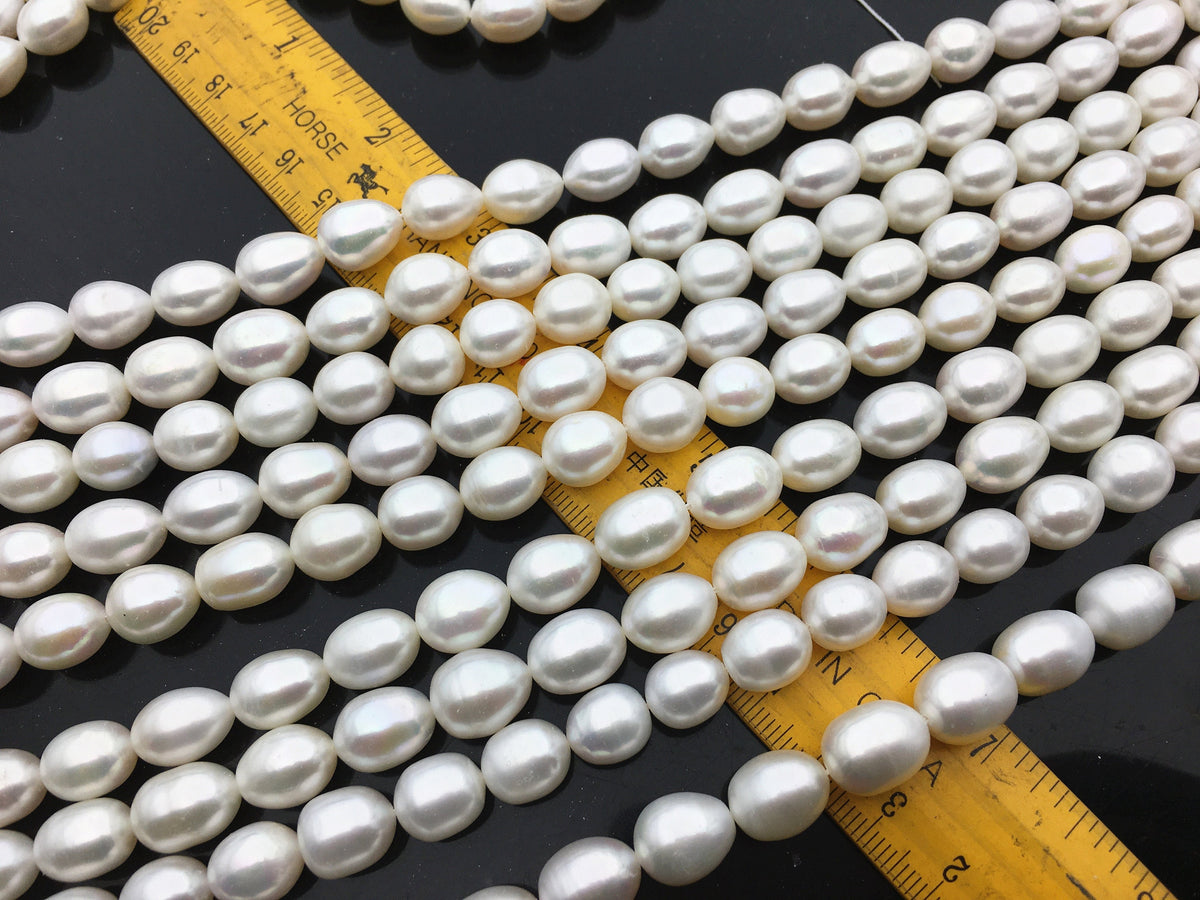 AA+ 9.4-10.4mm*11.5-13mm Oval Freshwater pearls,diy pearl beads,white rice pearl,LR10-2A-7