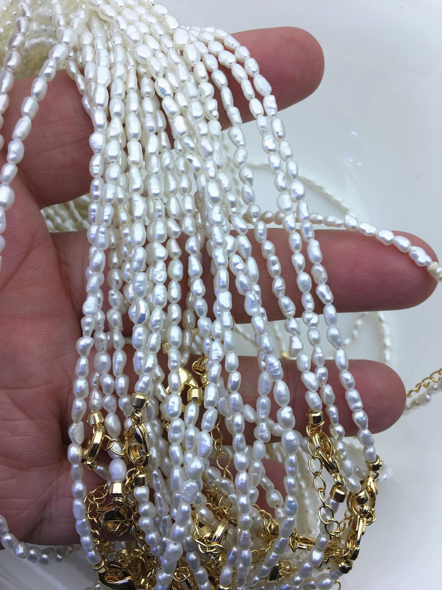 15.8''+2'' AAA 2.5-3mm tiny nugget freshwater Pearl necklace,Natural freshwater Pearl Necklace,NPN1-T52