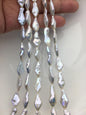 5 strands AAA 8-10mm White diamond Shape Freshwater Pearl,ZS-103-29