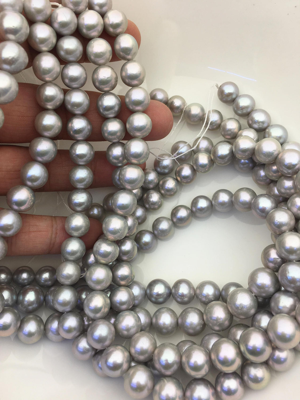 AA+ 10-12mm gray round freshwater pearls,loose pearl beads,round pearl string,pearl necklace DIY jewelry material,RP11-3A-12