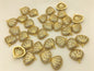 3pcs 14x14.5mm Gold Zircon Shell Charm pendant,Brass plated 14k gold,ACC-O-005