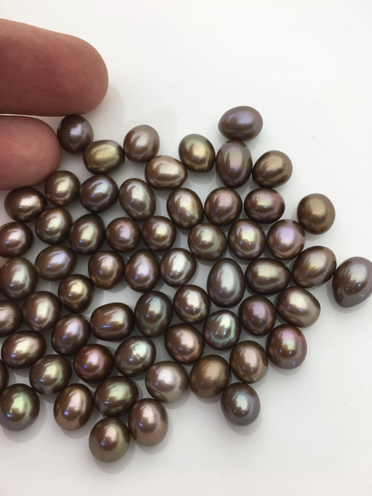 20pcs AAA 8-8.5mm brown rice freshwater pearls,no hole,LR8-T10