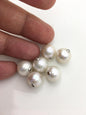 1pc AA+ 11-15mm Sterling Silver White Round Edison Pearl Pendant,NC1-011