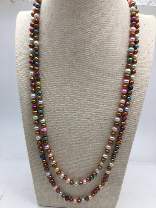 51'' 6mm mixed color Freshwater Pearl Necklace,NPN1-104-17