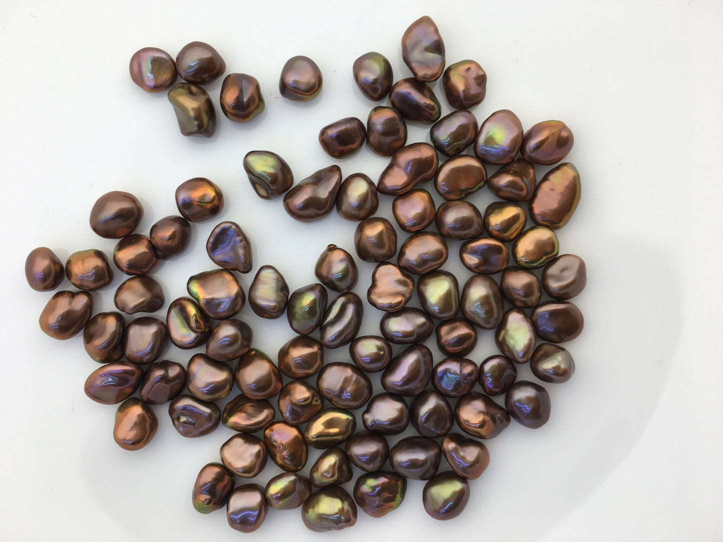 20pcs AAA 6-7mm Brown Keshi freshwater pearls,no hole,ZS-127-35