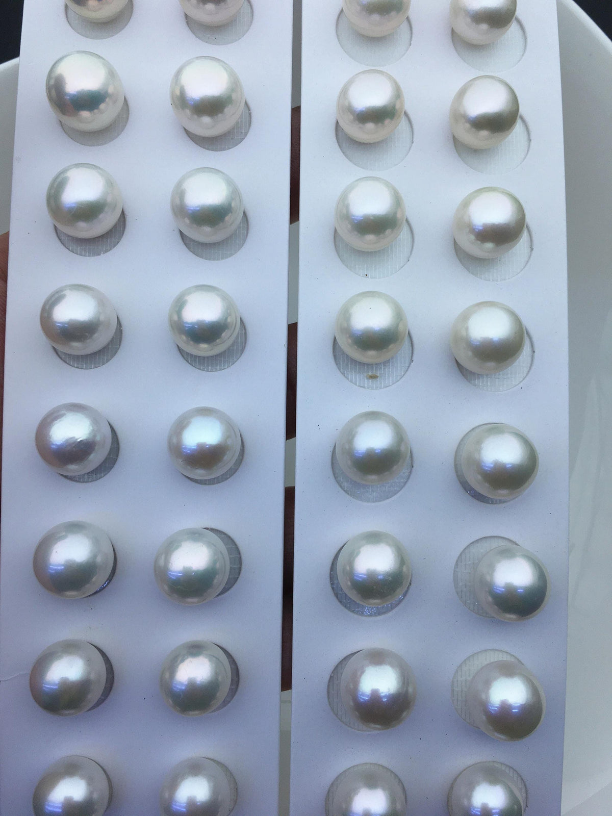 2 pairs AAA 12-13mm White Round edison freshwater pearl,no hole, RP12-3A-1