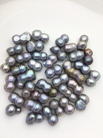 35pcs AA+ 9-11mm gray baroque freshwater pearls, 2.2mm large hole,ZS-T47