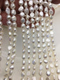 2 strands AA 6-7mm white nugget freshwater pearls,irregular nugget freshwater pearl strand,cheap price,pearl factory china,LM6-2A-5