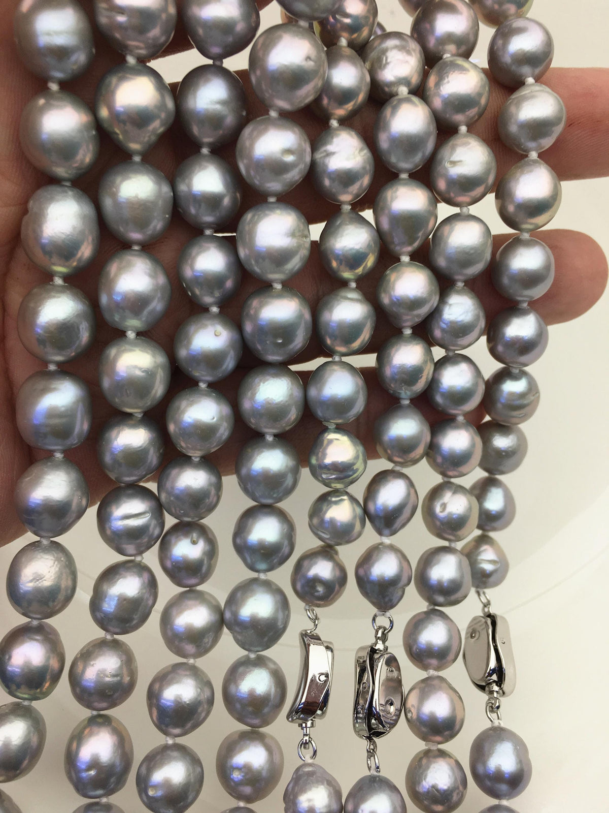 17.5'' AA+ 9-11mm gray drop edison freshwater pearl necklace,NPN1-T30-14