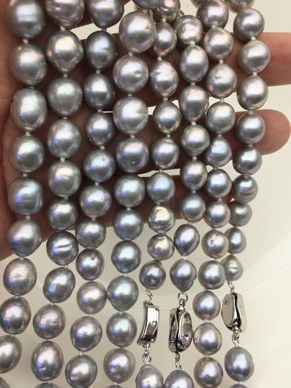 17.5'' AA+ 9-11mm gray drop edison freshwater pearl necklace,NPN1-T30-14