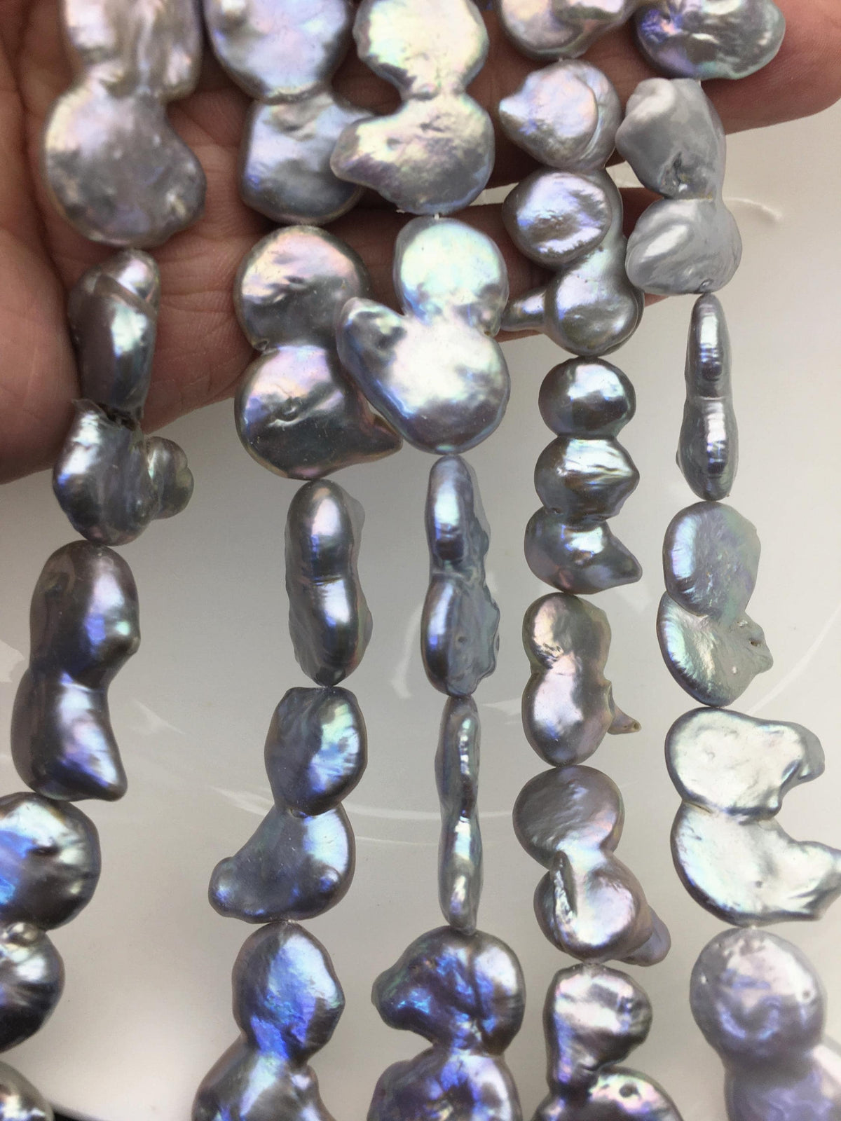 16'' AA+ 12-15mm Gray Big Coin freshwater pearls,diy bead,flat round pearl bead,COIN12-2A-2-7