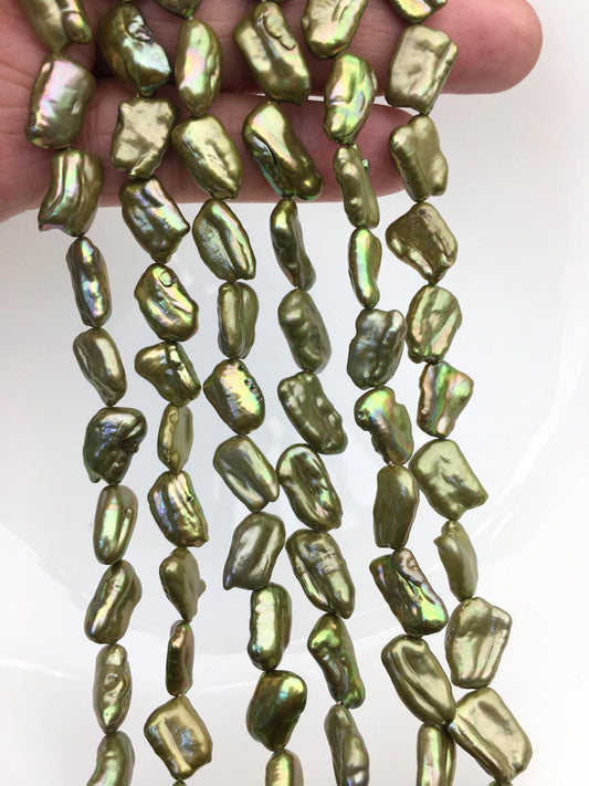 AAA Green Biwa keshi Freshwater Pearl,DIY Loose Freshwater Pearl,ZS-200-85