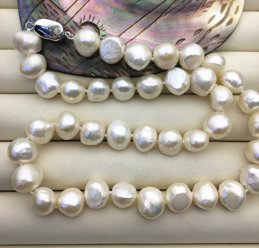 17.5'' AA+ 11mm White Nugget Pearl necklace, NPN1-T42