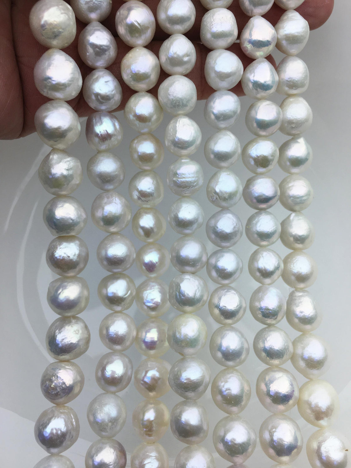 AA+ 9.5-12mm white baroque near round Edison Freshwater Pearl,ED12-2A-5-29