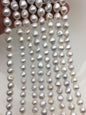 AA 7-8mm White Baroque near round pearls, potato shape pearl,Full Strand,Freshwater Pearl Near round Beads,CR7-T3