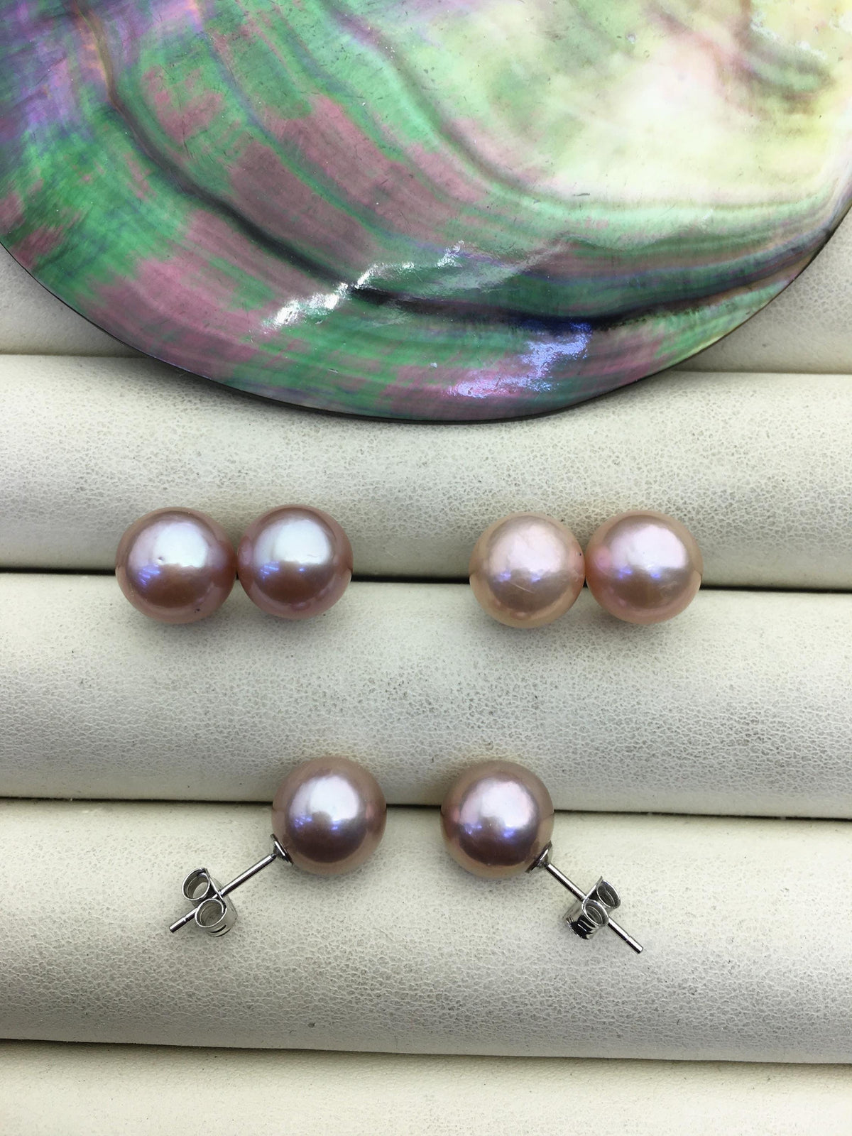 1 pair AAA- 9-10mm purple round edison pearl stud earrings,S925 Sterling Sliver stud earrings,wedding pearl earrings,SE3-T9-11