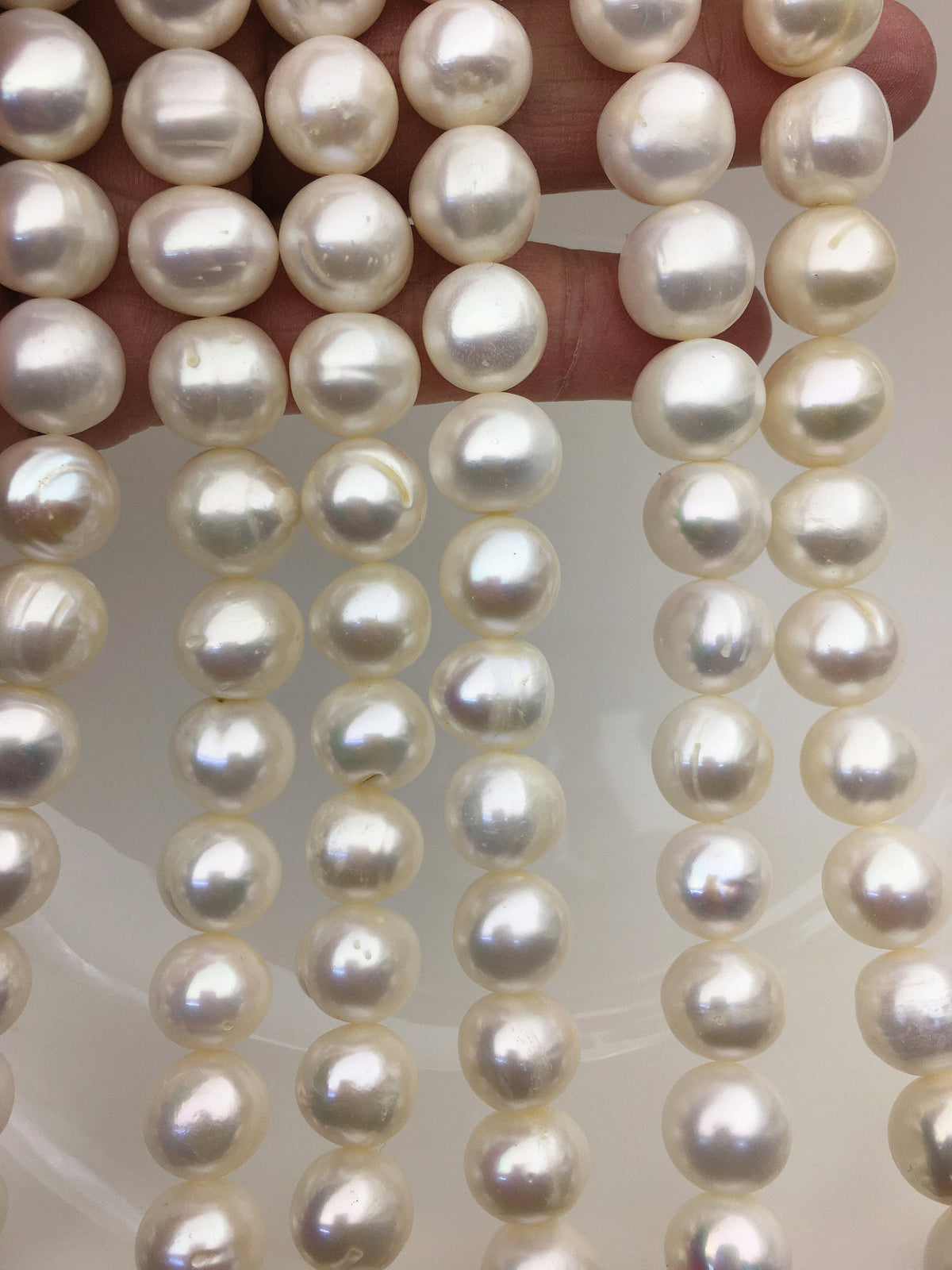 AA 11.5-13mm white near round freshwater pearls,white Pearl necklace, Natural Pearl Necklace,RP12-2A-2