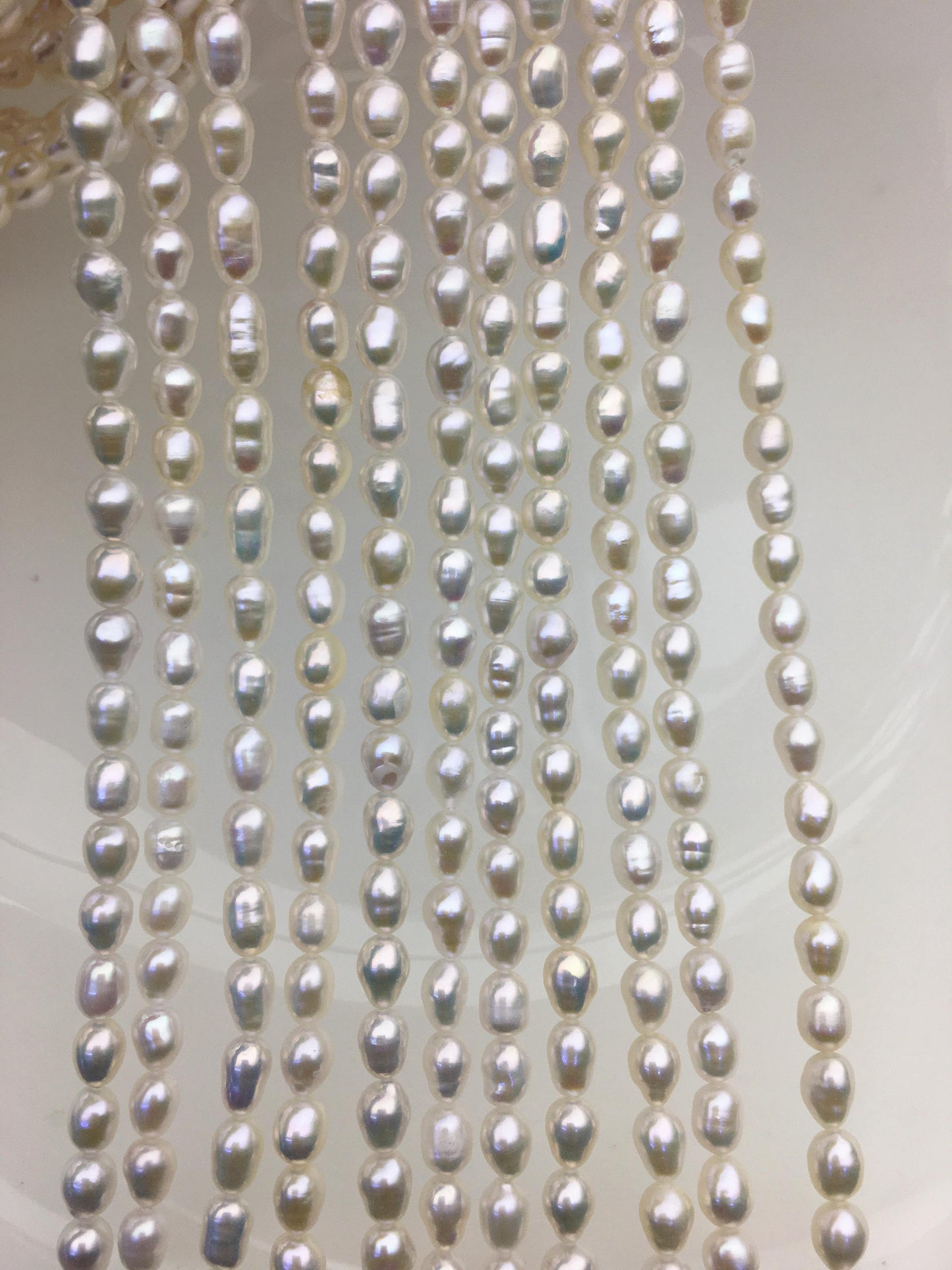 AA 4.5-5mm*5-7mm white rice freshwater pearl,Cultured white rice freshwater pearls bead,pearl necklace,DIY ,Valentine's Day gift,LR4-2A-2
