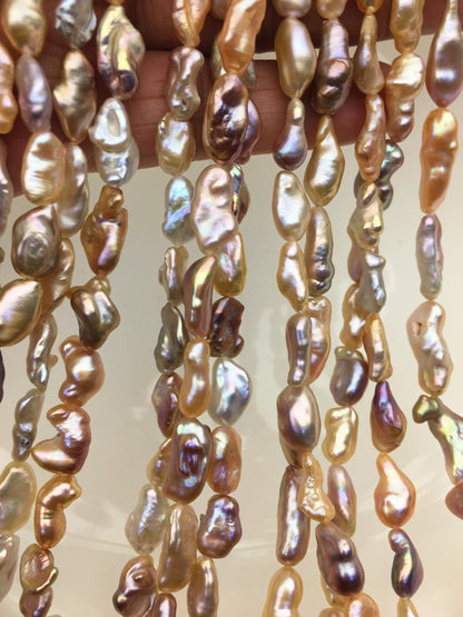 AAA 6-8mm natural pink purple long keshi Freshwater Pearl,DIY Loose Freshwater Pearl,ZS-200-14