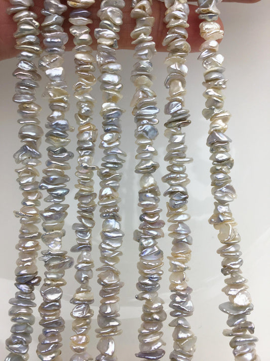 AAA/AA+ 6-7mm White Keshi Freshwater pearls,Center drilled,ZS-128-8