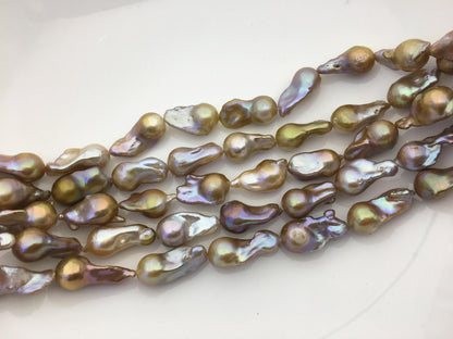 15.5'' 11-13mm Bronze flame ball pearl,FL15-2A-5-49