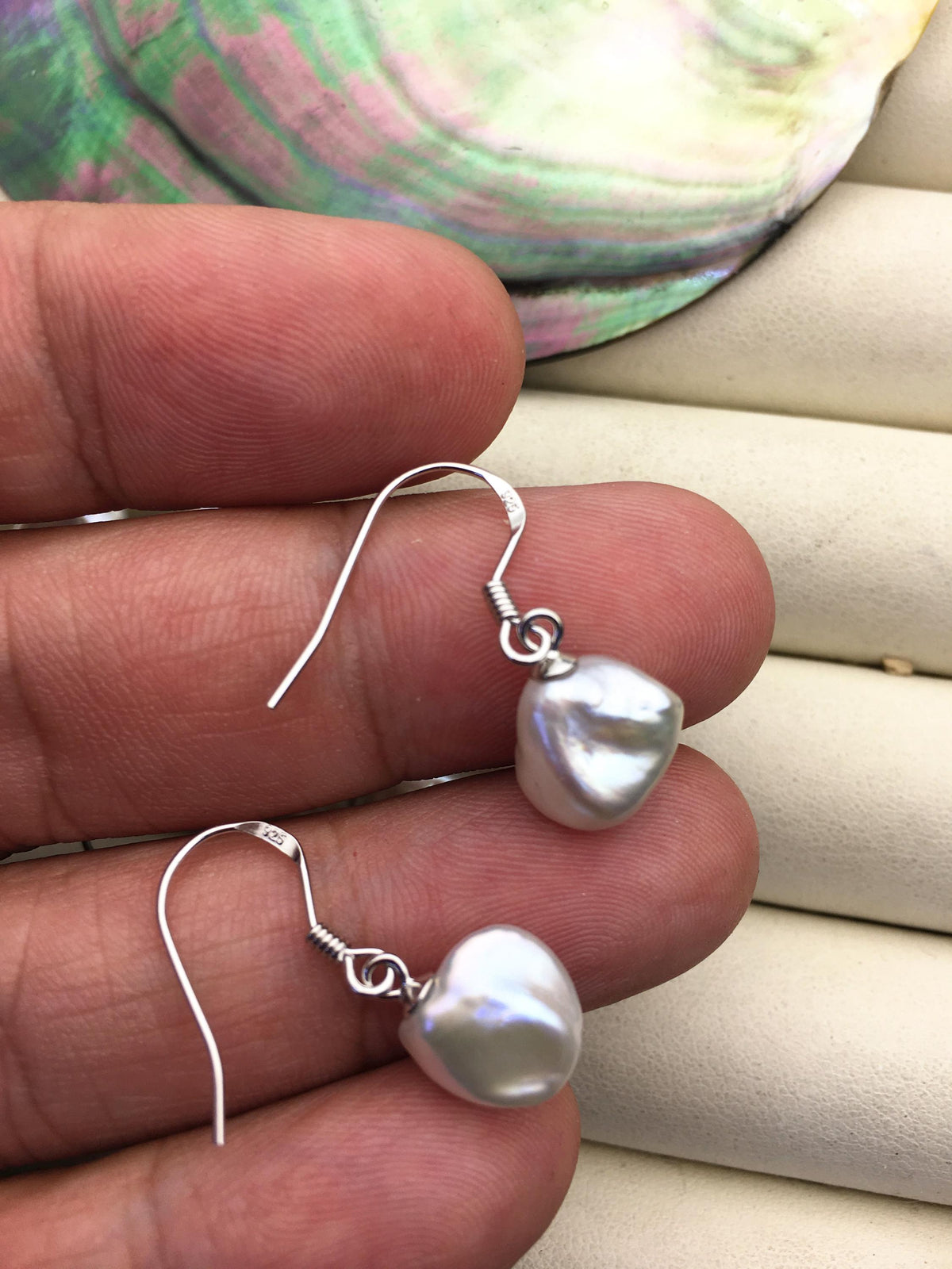 AA+ 10-11mm white Natural keshi Pearl Dangle Earrings,Earrings for Women Girls,SE3-T22