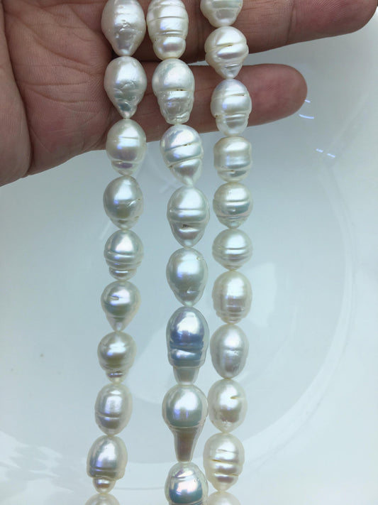 AA+ 9-11mm white circle drop Edison Freshwater Pearl,ED12-2A-5-43