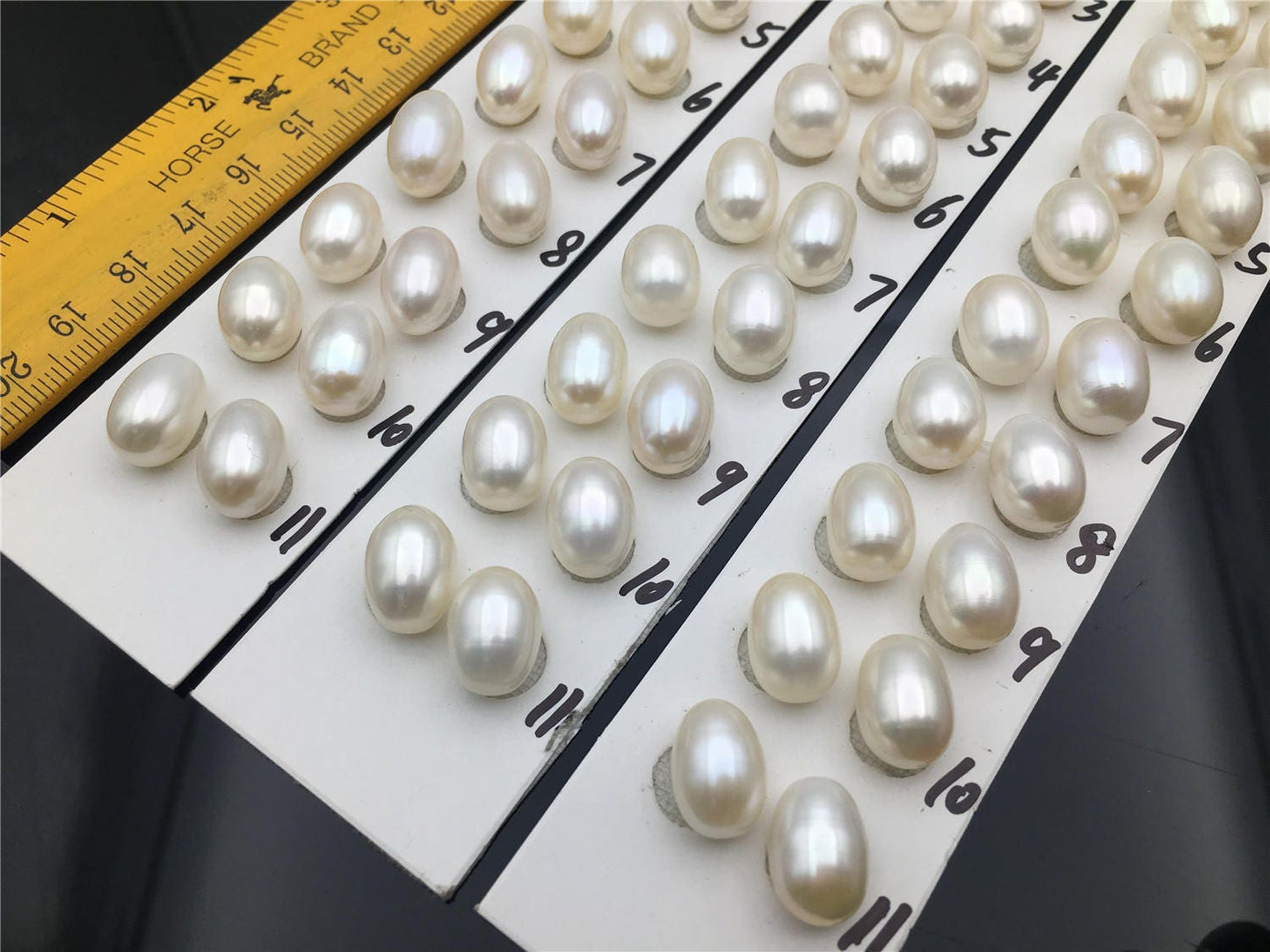 AAA 10mmx12.5-15mm white LONG rice freshwater pearls,tear drop pearl earrings,dangle pearl earrings,white rice pearls, custom hole,LR10-3A-9