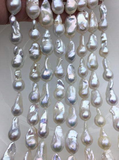 1 strands AA+ 11-13mm white flame ball pearl,FL15-2A-5-61