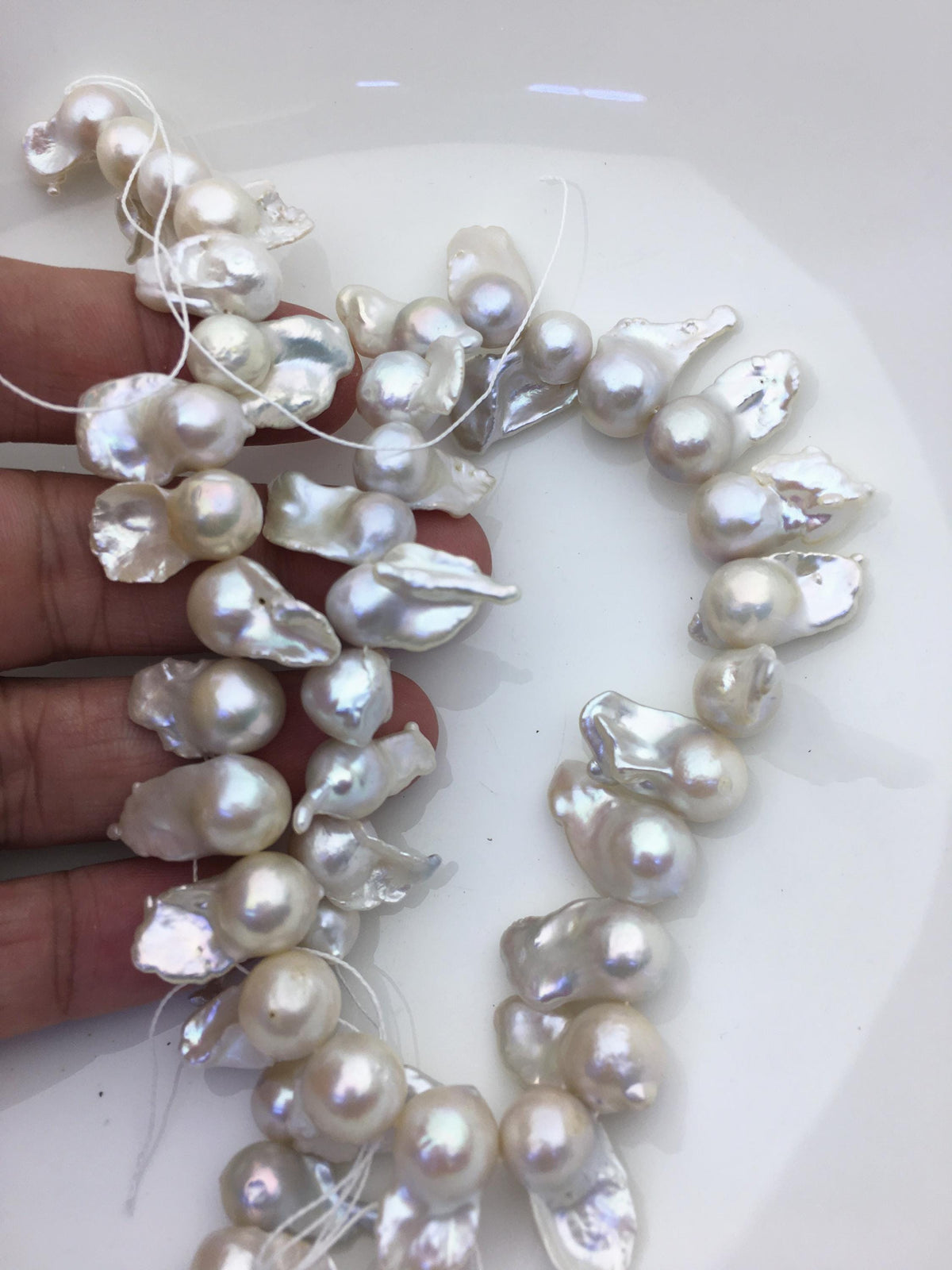 15.5'' AA+ 9-11mm white flame ball pearl,FL15-2A-5-4